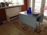 Painted maple drop leaf table and pew