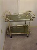 Brass and glass tea cart