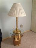 Brass base floor lamp