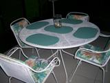 Iron table and four chairs