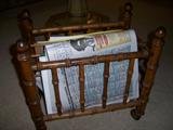 Magazine rack on casters