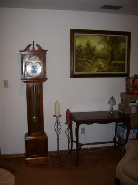 Grandfather clock  Handmade from a kit.  Instructions and documents with clock