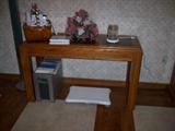 Sofa table Oak with glass inserts