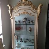 Painted French style display cabinet