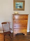 Antique Four Drawer Chest and Child's Rocker