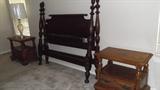 4 post head and foot board     2 night stands