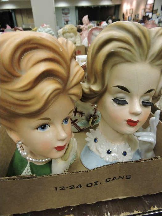 Head vases. There are many of head vases at this auction