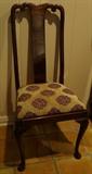 Two sets, 4 each, vintage Queen Anne chairs, minor differences