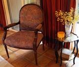 Henredon side chair; coordinating colors with living room furniture
