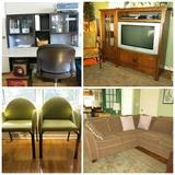 Steelcase office furniture, Sony HD 34" TV, & Cabinet 