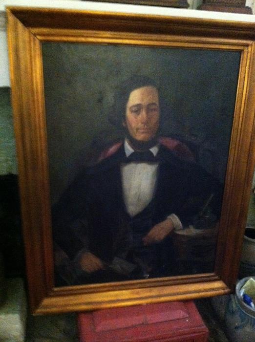 19th Century Portrait Gentleman holding a book..Size is 3 ft x 4.5 feet approx.