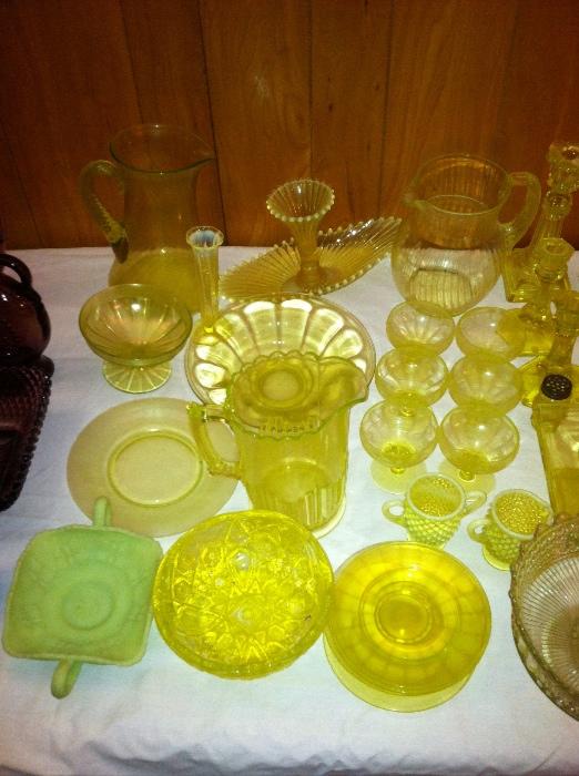 Vaseline Glass 2 tables full Life time collection