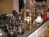 A lot of antique lamps starting in the early 1800's