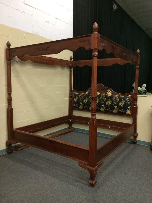 King Size Canopy Bed with Tapestry Headboard