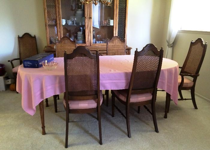 Drexel dining room table, chairs buffet