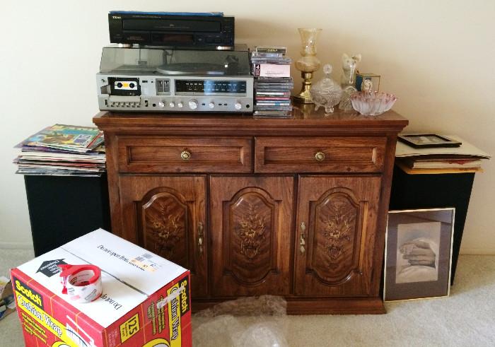 buffet stereo cabinet and components