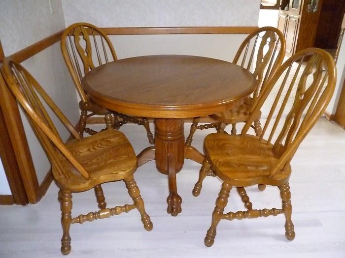 Solid Oak Table and 4 chairs