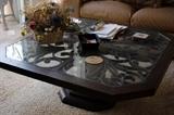Wrought Iron & Glass Coffee Table