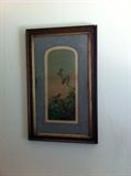 Antique framed birds print "A Mutual Admiration", circa 1870