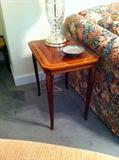 Vintage inlaid music side table