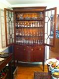 Antique glass front china hutch cabinet, circa late 1800’s