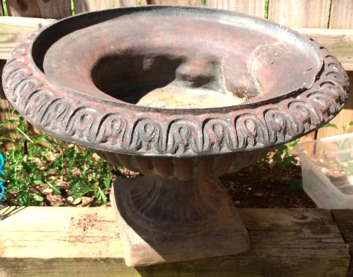 Antique cast iron flower pot