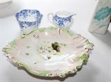 Vintage Shelley cream and sugar, Bavarian hand-painted unique molded piece