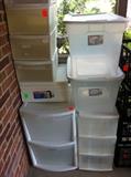   Large amt. of plastic organizing drawers/containers