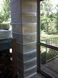   Large amt. of plastic organizing drawers/containers