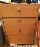 Office furniture includes two rolling credenzas; one with four drawers...