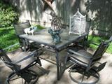 HAMPTON BAY PATIO SET WITH 4 SWIVEL ROCKERS