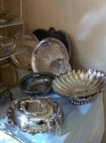                      Silver plate serving pieces