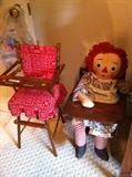                     Raggedy Ann; doll high chairs