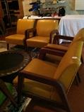 4 gold "waiting room" Mid-Century Modern chairs