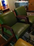 2 green "waiting room" Mid-Century Modern chairs