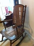                                 Old cane rocker