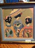                   Needlepoint Asian framed picture