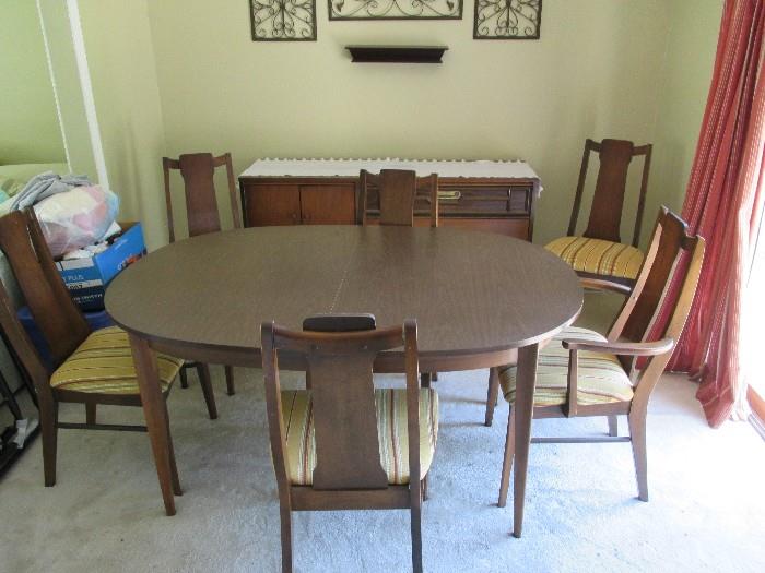 Dinning room table chairs and buffet include 3 leafs for table