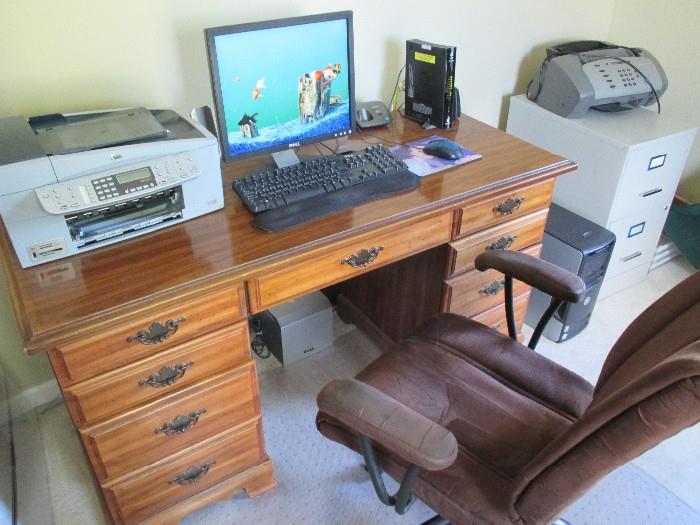 Computer and Desk and Chair