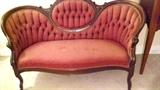Antique Settee, mahogany wood