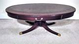 antique leather top coffee table