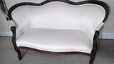 Antique Settee,,,pretty,,,mahogany wood frame