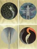 Lot 1155:  ERTE, (French, 1892-1990): ''The Four Emotions'' Folio 2; 1) Love; 2) Jealously; 3) Indifference; & 4) Sadness, image size 23'' x 17 3/4'', signed lower right, Artist's Proof Addition, marked AP 11/50 lower left, custom gold leaf framing 26 1/2'' x 21 1/4'', bear labels affixed verso, one has the certificate from the Dyansen Gallery. Est. $2000/4000**
CONDITION: Distressed gilt frames show some wear, the prints probably need to be pressed flat as they are wavy.