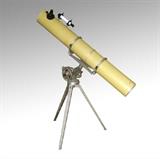 Lot 1187:  LARGE REFLECTOR TELESCOPE: All metal 7'' dia. tube reflector or reflecting telescope with 25mm Universtiy Optics eyepiece. Unmarked as to maker, possibly homemade. Overall tube measures 52 1/4'' long x 11''. Sold with weighted tripod stand, 49'' x 16'' x 14''.
CONDITION: Spotting to mirror, scratches and rubs to tube.