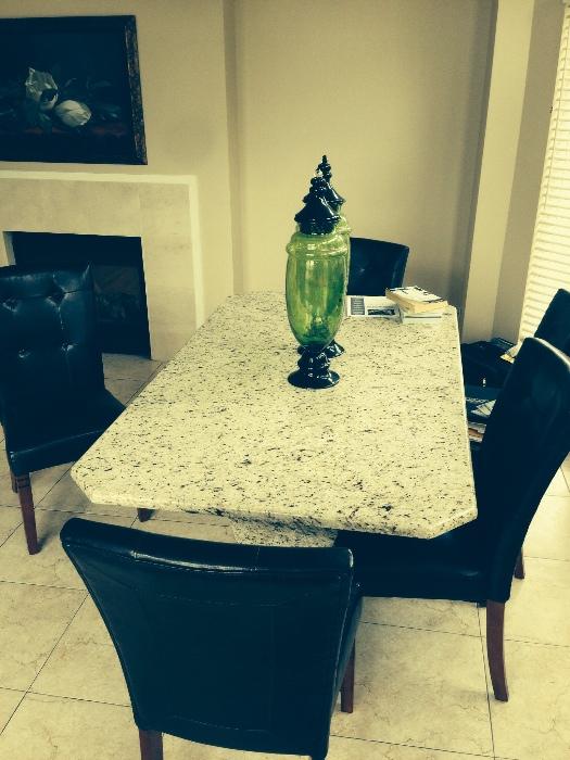 Solid granite kitchen / dining table! Real deal!