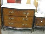 French Chest with pink and blue marble top