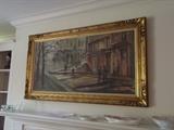 Artist Campuzano Framed Original 31" x 56" Oil on Canvas. listed Artist