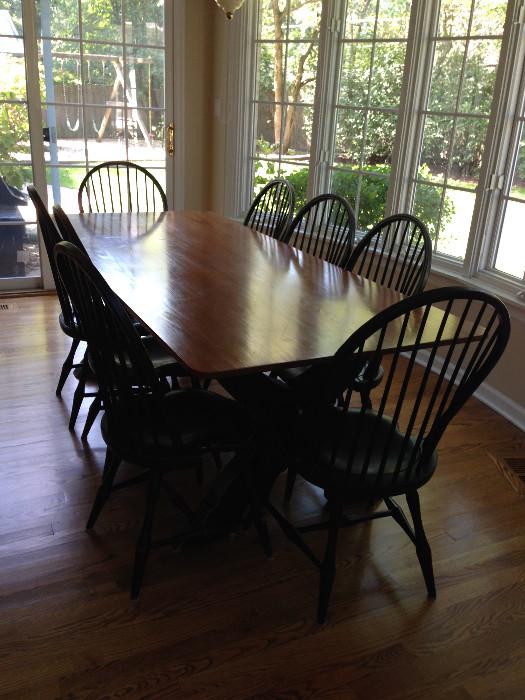 Rectangular wood table w/8 chairs