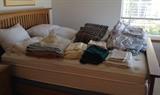 Bed linens - queen sheets, wool & cotton blankets, down pillows, mattress pads