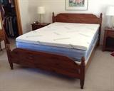 Queen bed frame by Ethan Allen - with EcoMemory Foam mattress topper